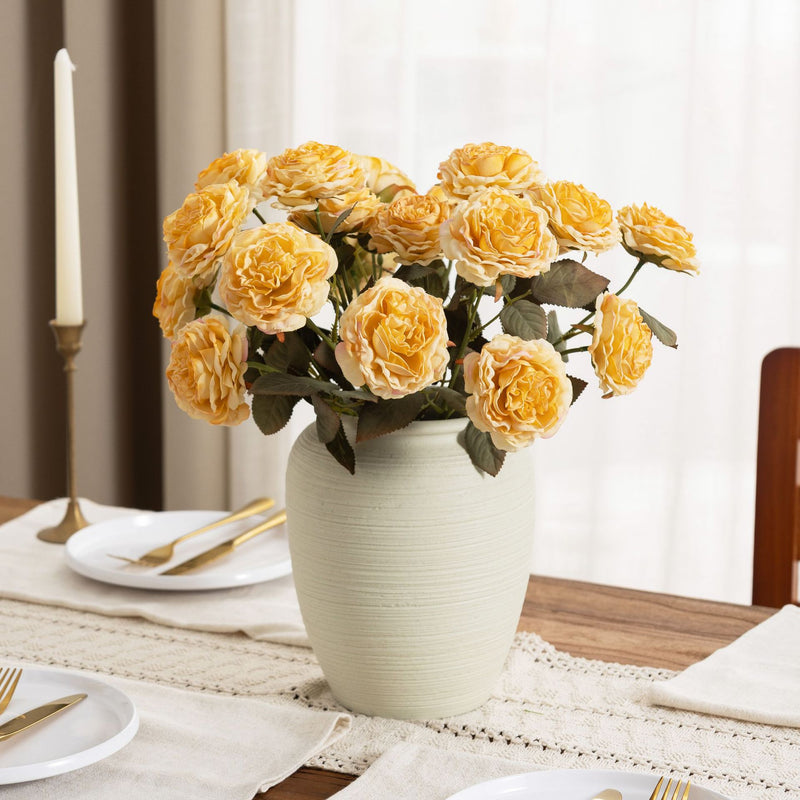 Bulk Realistic Silk Austin Roses Burnt Edge Artificial Flowers for Wedding Arch, Home Decoration, Table Arrangements, DIY Floral Projects Wholesale