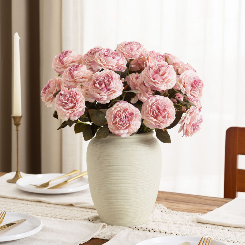 Bulk Realistic Silk Austin Roses Burnt Edge Artificial Flowers for Wedding Arch, Home Decoration, Table Arrangements, DIY Floral Projects Wholesale