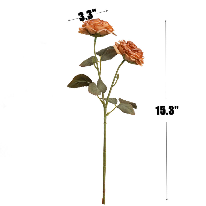 Bulk Realistic Silk Austin Roses Burnt Edge Artificial Flowers for Wedding Arch, Home Decoration, Table Arrangements, DIY Floral Projects Wholesale
