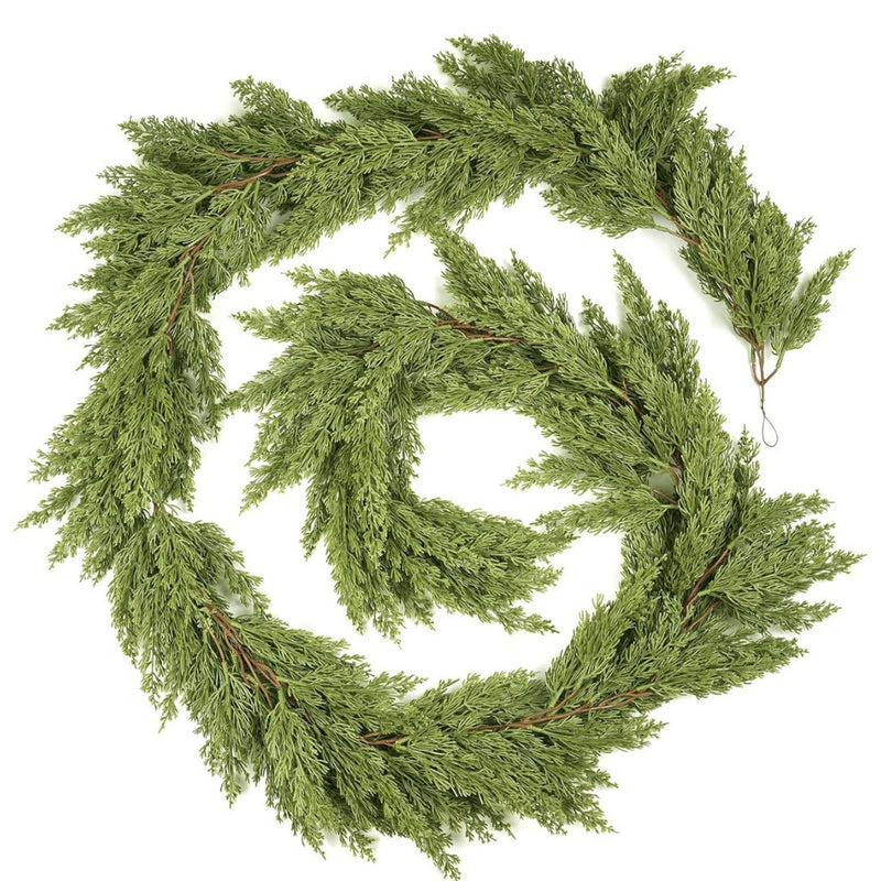 Bulk 6FT/9FT Optional Realistic Touch Pine Cypress Garland for Christmas Mantel, Wedding Arch, Home Wall, Doorway Decor Wholesale