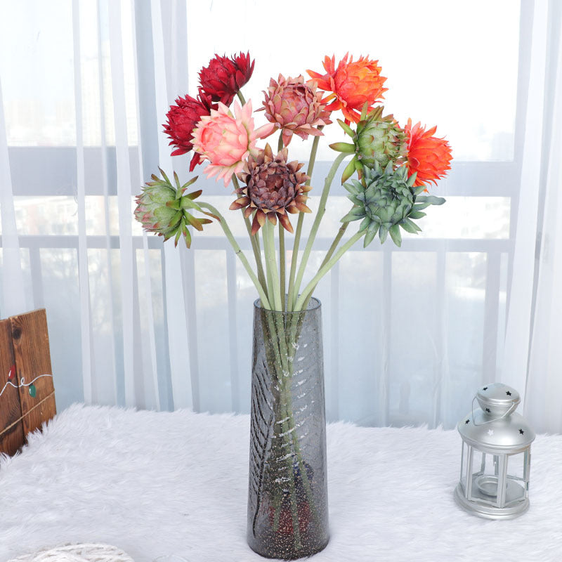 Lot de 24 tiges d'artichaut en soie pour arrangement floral artificiel d'automne