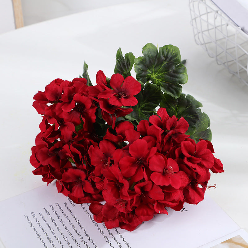 Bulk Artificial Geranium Flowers Bush Plants Hanging UV Resistant Garland Wholesale