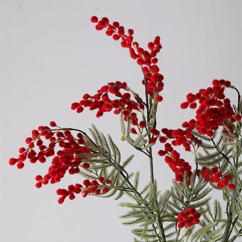 Tiges de mimosa en vrac de 34 pouces, branches de fleurs de mimosa artificielles, feuillage à longues tiges, vente en gros