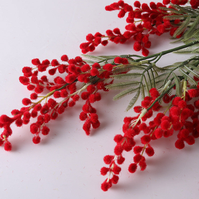 Tiges de mimosa en vrac de 34 pouces, branches de fleurs de mimosa artificielles, feuillage à longues tiges, vente en gros