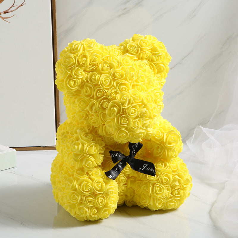 Bulk Rose Bear Artificial Foam Flowers Bear Romantic Creative Gifts For Valentines Day Wholesale
