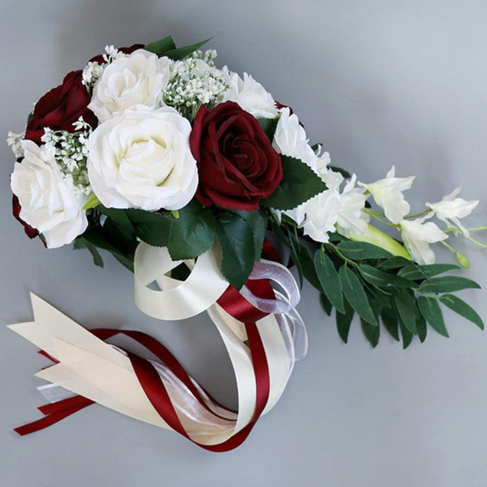Bulk 5 Colors Rose Cascading Bridal Bouquet Wedding Bouquet Wholesale