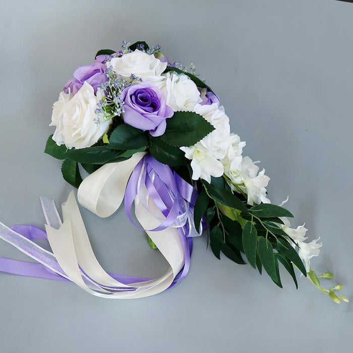 Bulk 5 Colors Rose Cascading Bridal Bouquet Wedding Bouquet Wholesale