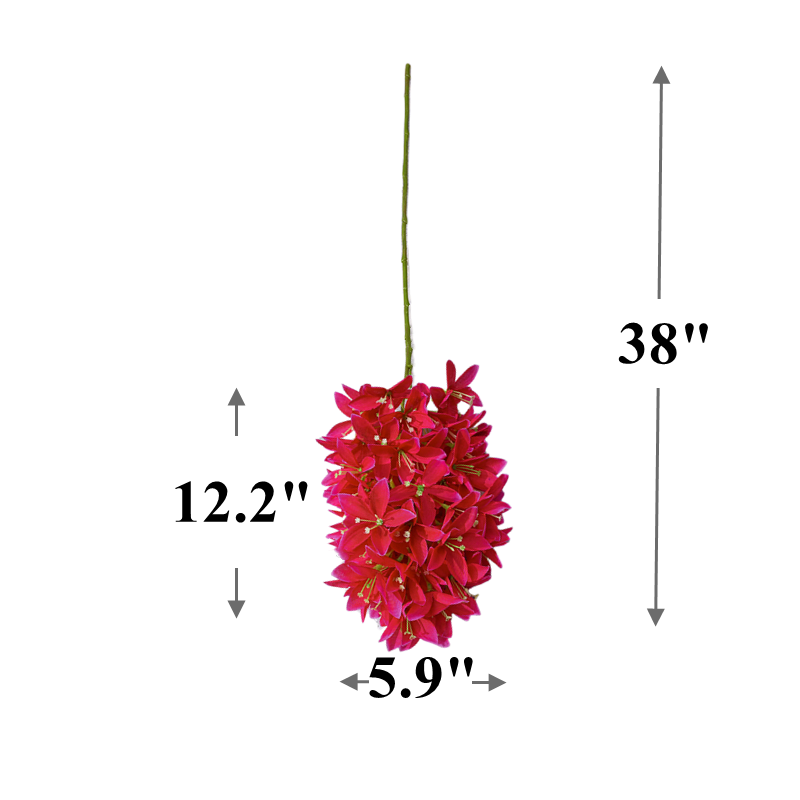 Colección de decoración de flores rosa fucsia a granel flores de seda artificiales al por mayor 