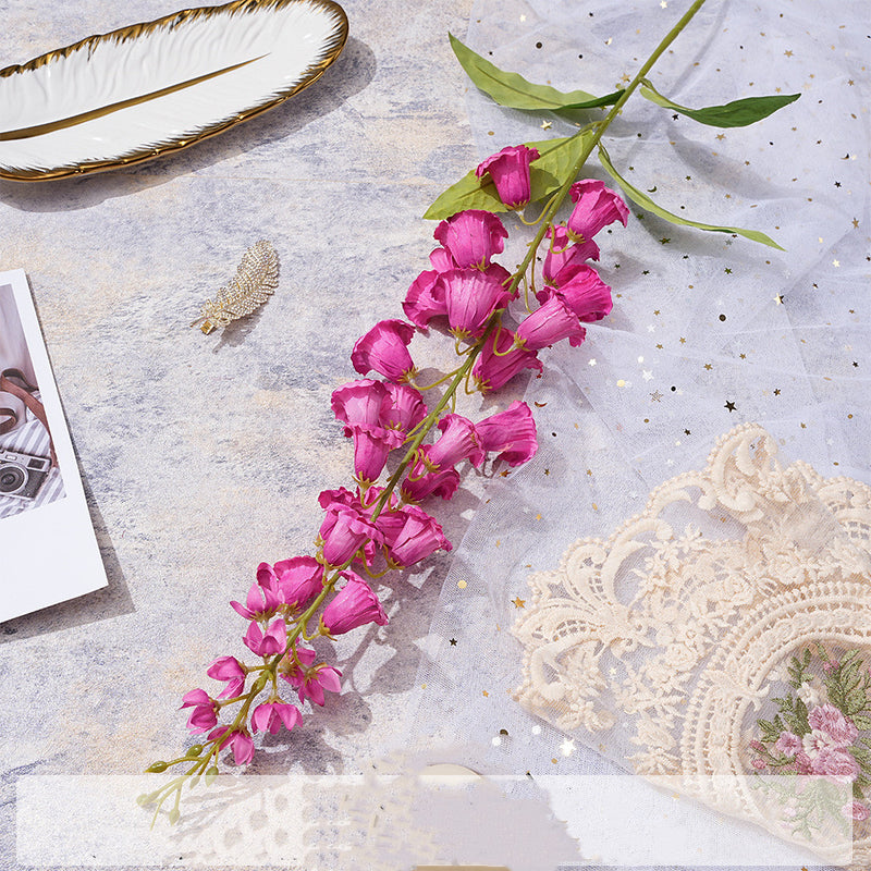 Colección de decoración de flores rosa fucsia a granel flores de seda artificiales al por mayor 