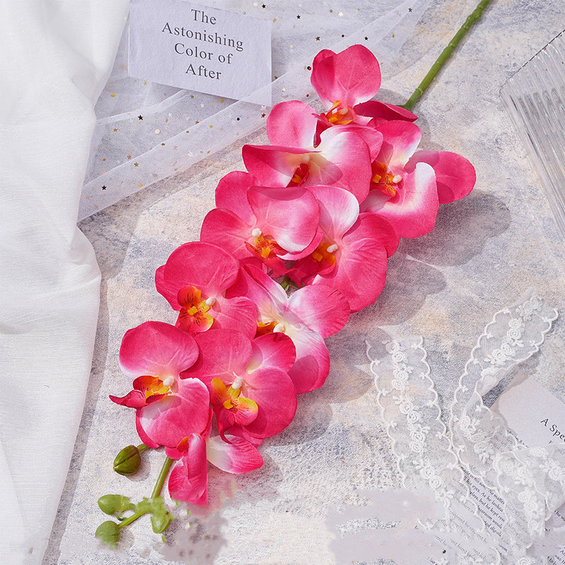 Colección de decoración de flores rosa fucsia a granel flores de seda artificiales al por mayor 