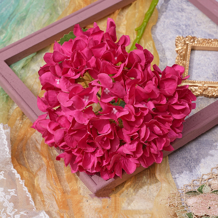 Colección de decoración de flores rosa fucsia a granel flores de seda artificiales al por mayor 