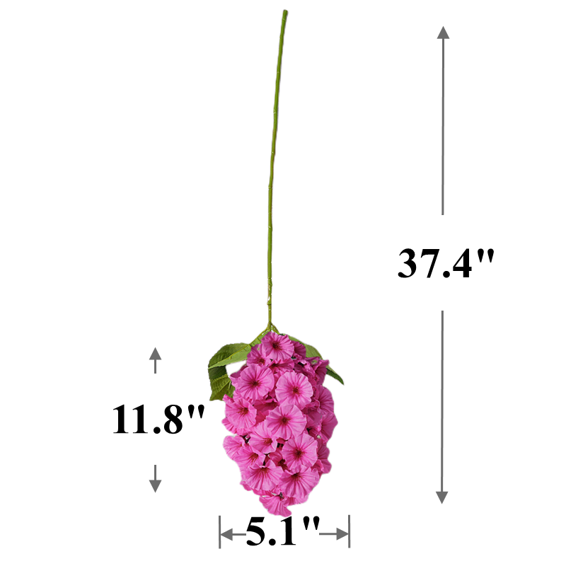 Colección de decoración de flores rosa fucsia a granel flores de seda artificiales al por mayor 