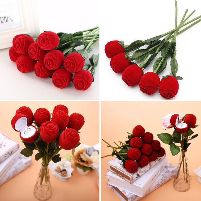 Bulk Red Rose Ring Box for Proposal Ring, Ceremony Wedding or Special Occasions Wholesale