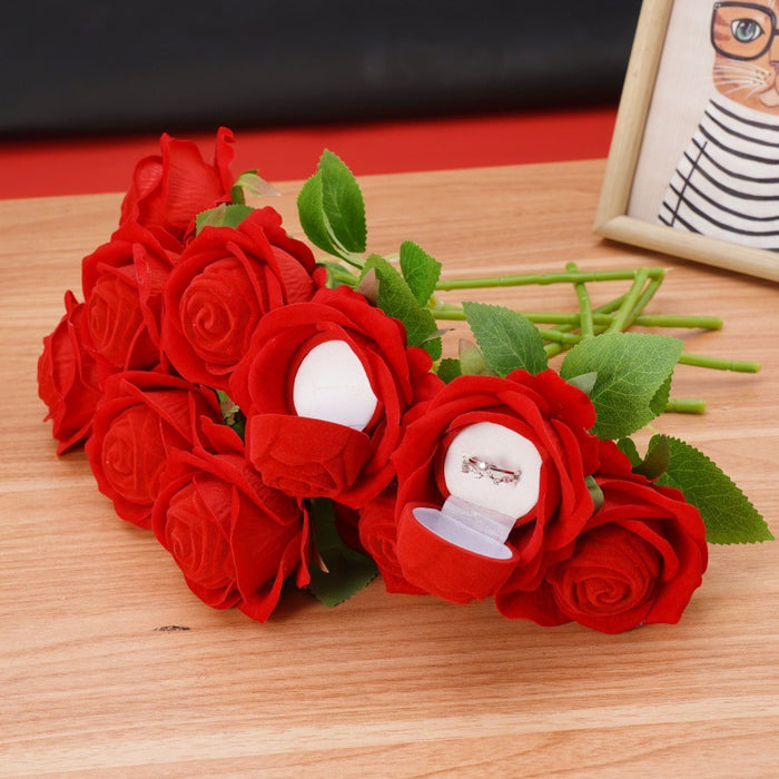 Bulk Red Rose Ring Box for Proposal Ring, Ceremony Wedding or Special Occasions Wholesale