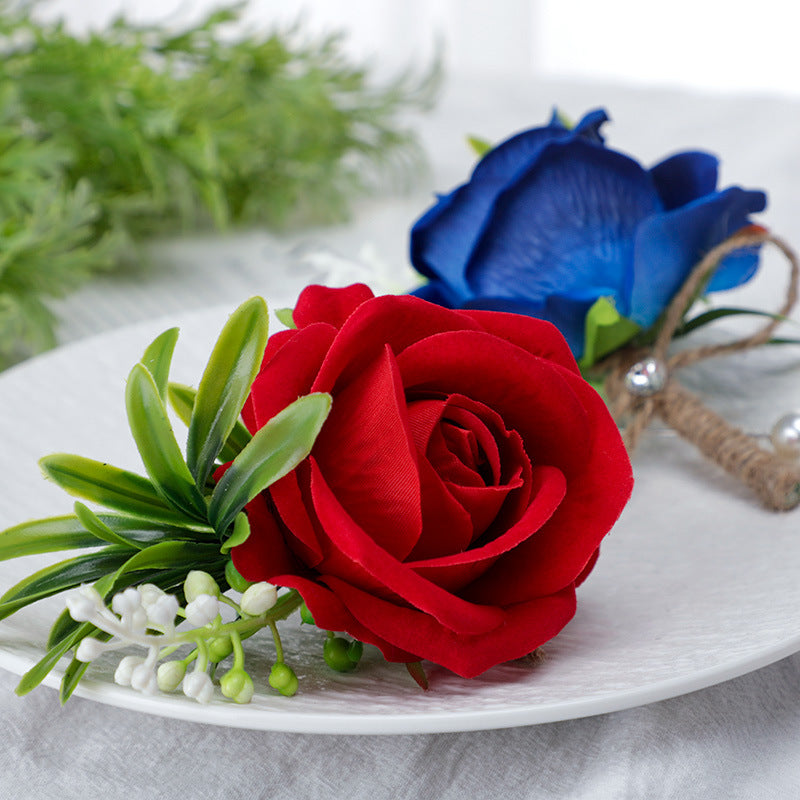 Bulk Rose Boutonnieres with Pearl Pins for Wedding Wholesale