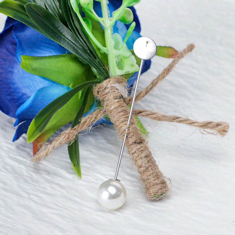 Bulk Rose Boutonnieres with Pearl Pins for Wedding Wholesale