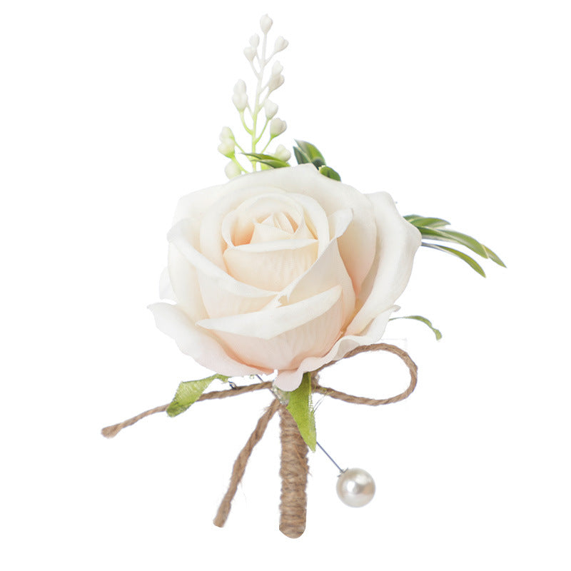 Bulk Rose Boutonnieres with Pearl Pins for Wedding Wholesale