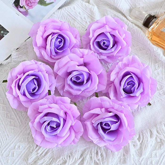 Bulk 7pcs Avalanche Rose Flower Heads Silk Flowers for Crafts Wholesale