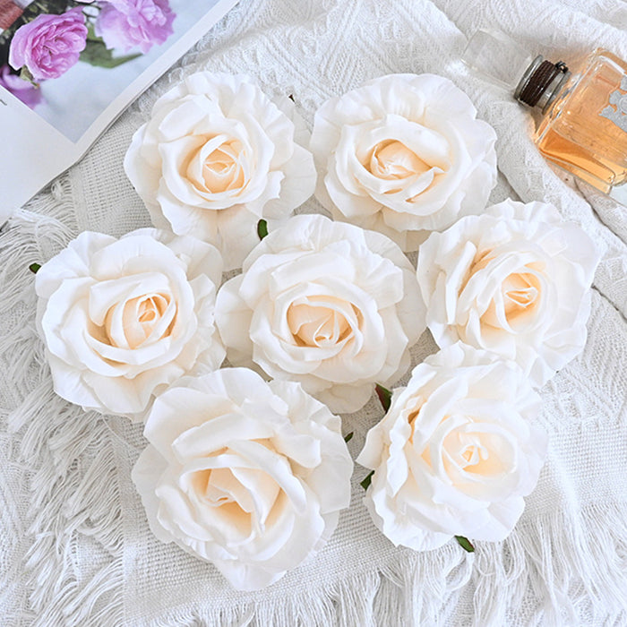 Bulk 7pcs Avalanche Rose Flower Heads Silk Flowers for Crafts Wholesale