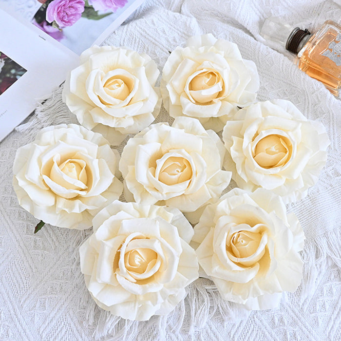 Bulk 7pcs Avalanche Rose Flower Heads Silk Flowers for Crafts Wholesale