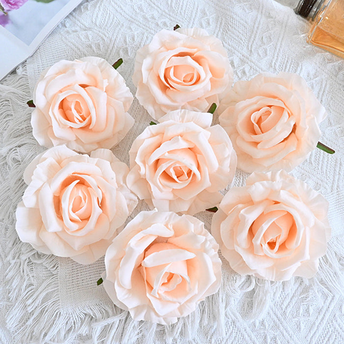 Bulk 7pcs Avalanche Rose Flower Heads Silk Flowers for Crafts Wholesale