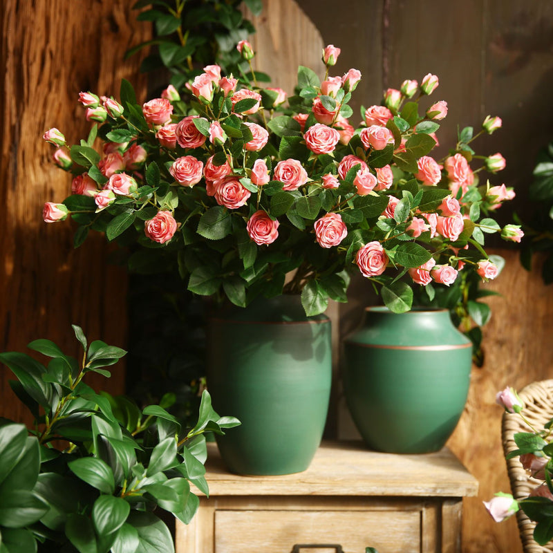 Tiges de camélia roses extra longues en vrac Arrangement floral artificiel en soie de roses de thé en gros