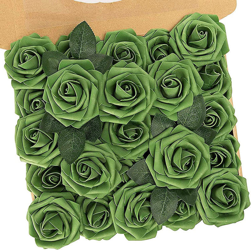Clearance 25Pcs Artificial Rose with Stems for Wedding Decorations Bridal Shower Party Decorations Whoelsale