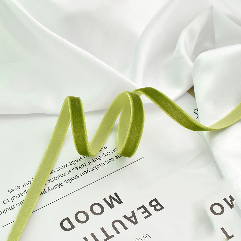 Ruban de soie en mousseline de soie à franges fait main vert sauge en vrac de 39 po pour l'artisanat de mariage en gros