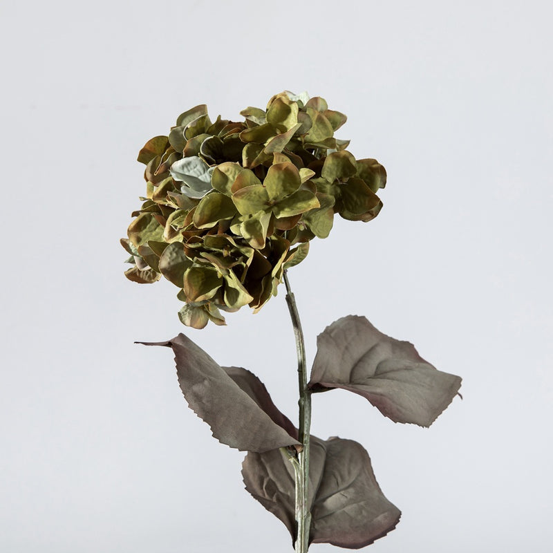 Tiges d'hortensia vertes sauge Wabi-Sabi en vrac Fleurs artificielles en soie Vente en gros