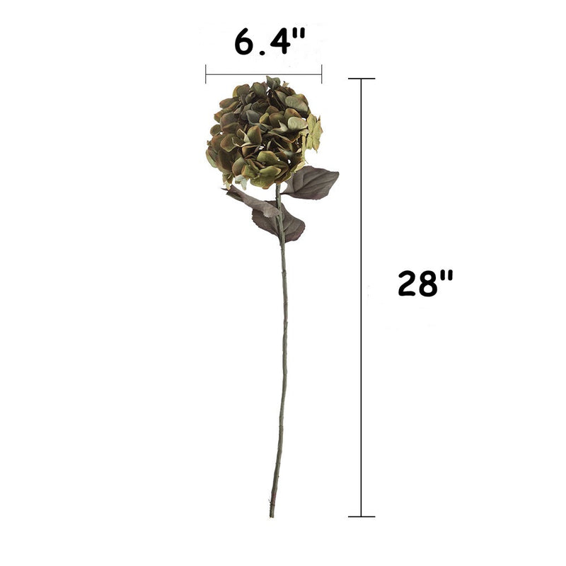 Tiges d'hortensia vertes sauge Wabi-Sabi en vrac Fleurs artificielles en soie Vente en gros