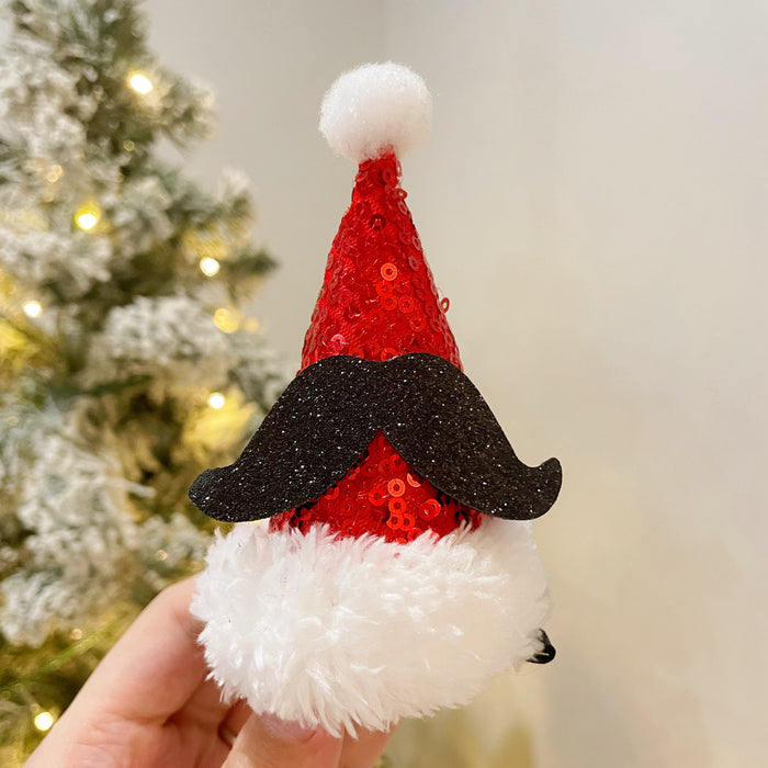 Bulk 11 Styles Glitter Santa Hat Christmas Tree Ornaments with Clips Wholesale