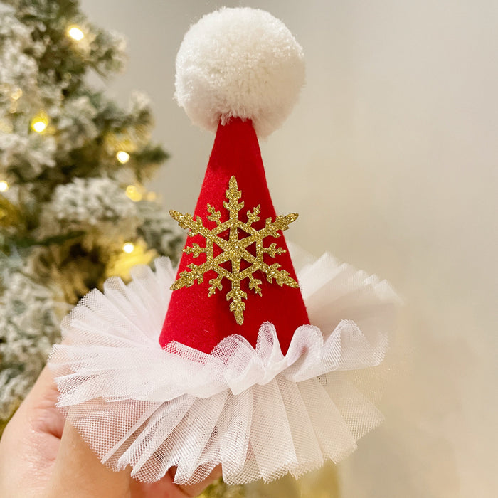 Bulk 11 Styles Glitter Santa Hat Christmas Tree Ornaments with Clips Wholesale