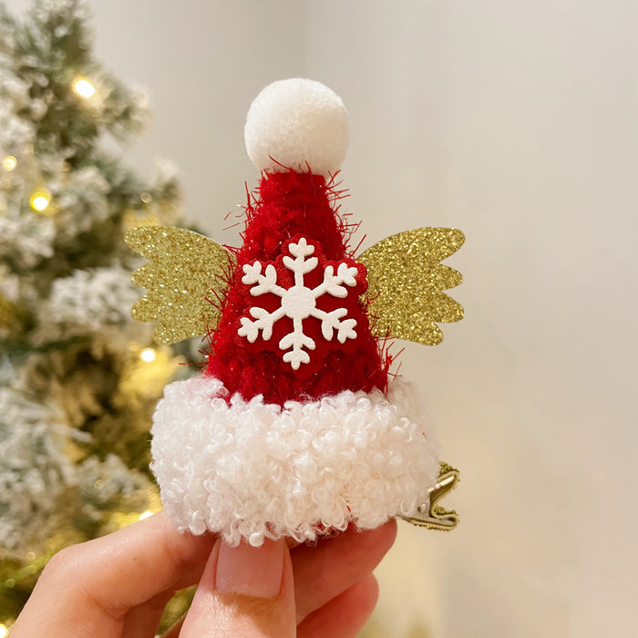 Bulk 11 Styles Glitter Santa Hat Christmas Tree Ornaments with Clips Wholesale