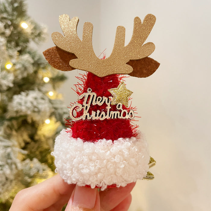 Bulk 11 Styles Glitter Santa Hat Christmas Tree Ornaments with Clips Wholesale