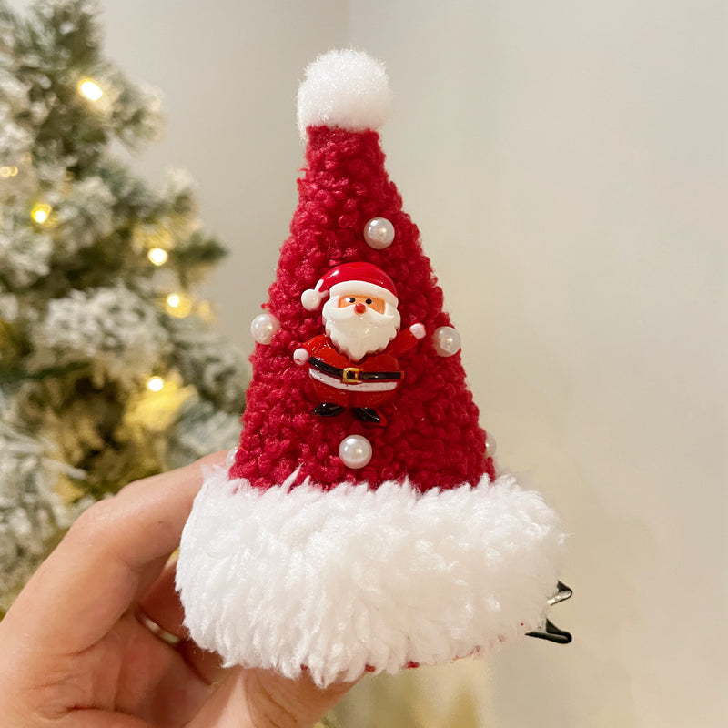 Bulk 11 Styles Glitter Santa Hat Christmas Tree Ornaments with Clips Wholesale