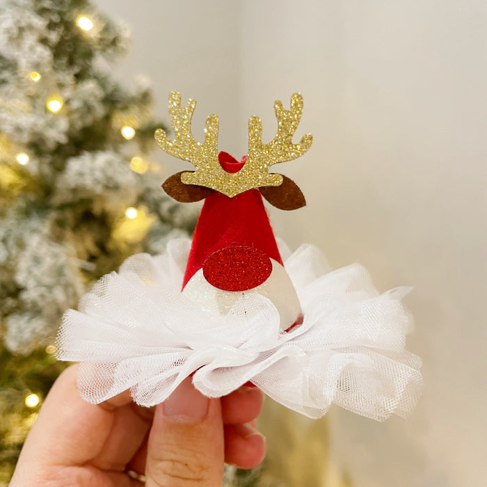 Bulk 11 Styles Glitter Santa Hat Christmas Tree Ornaments with Clips Wholesale