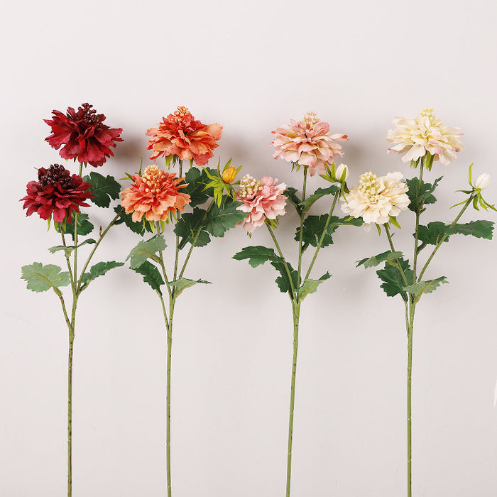 Bulk 6pcs 14.5" Scabiosa Stems Spray Fall Decor Silk Flowers Wholesale