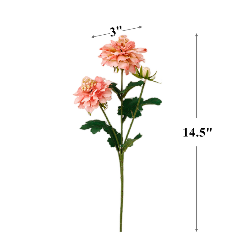 Lot de 6 tiges de Scabiosa de 14,5 pouces en vrac, fleurs en soie décoratives d'automne en gros 