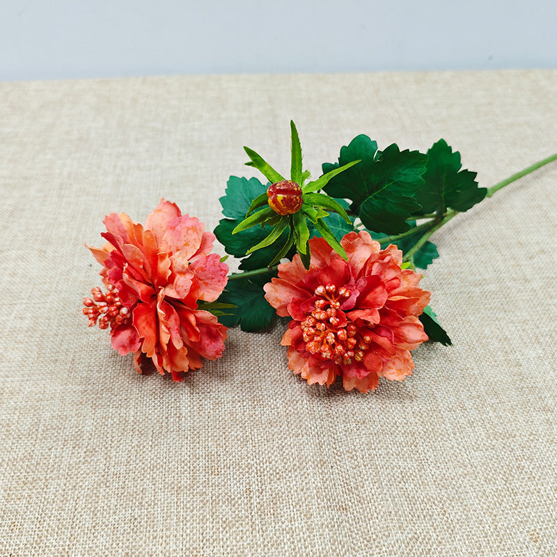 Lot de 6 tiges de Scabiosa de 14,5 pouces en vrac, fleurs en soie décoratives d'automne en gros 