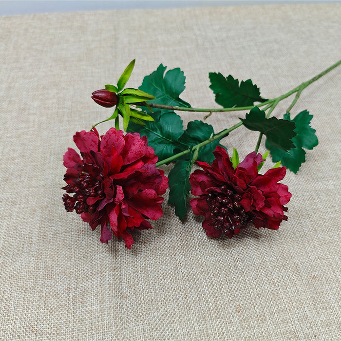 Bulk 6pcs 14.5" Scabiosa Stems Spray Fall Decor Silk Flowers Wholesale