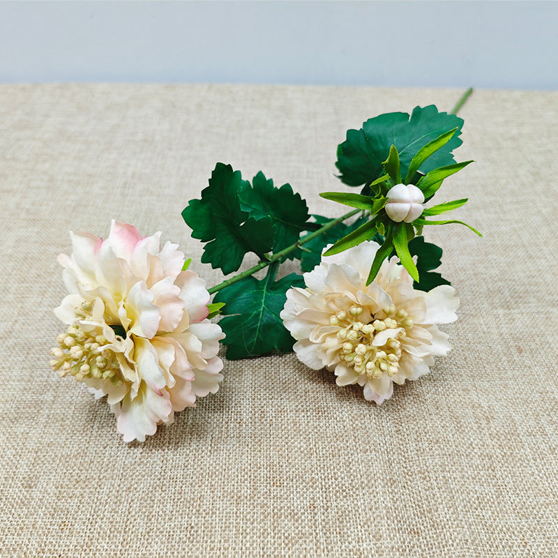 Lot de 6 tiges de Scabiosa de 14,5 pouces en vrac, fleurs en soie décoratives d'automne en gros 