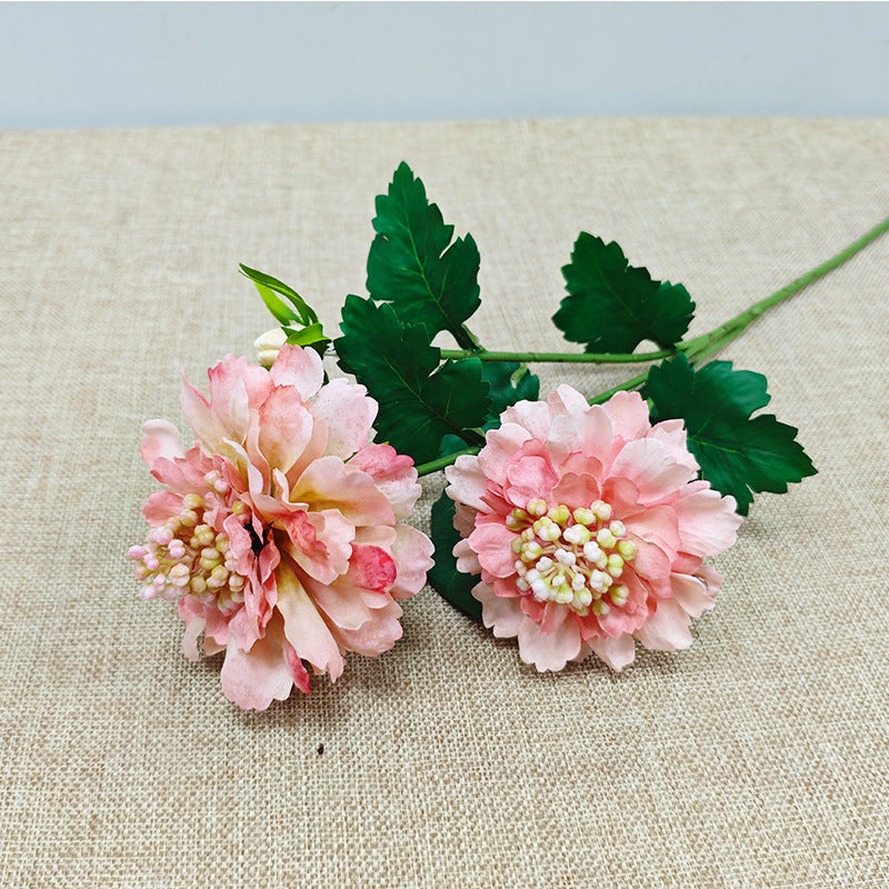 Lot de 6 tiges de Scabiosa de 14,5 pouces en vrac, fleurs en soie décoratives d'automne en gros 