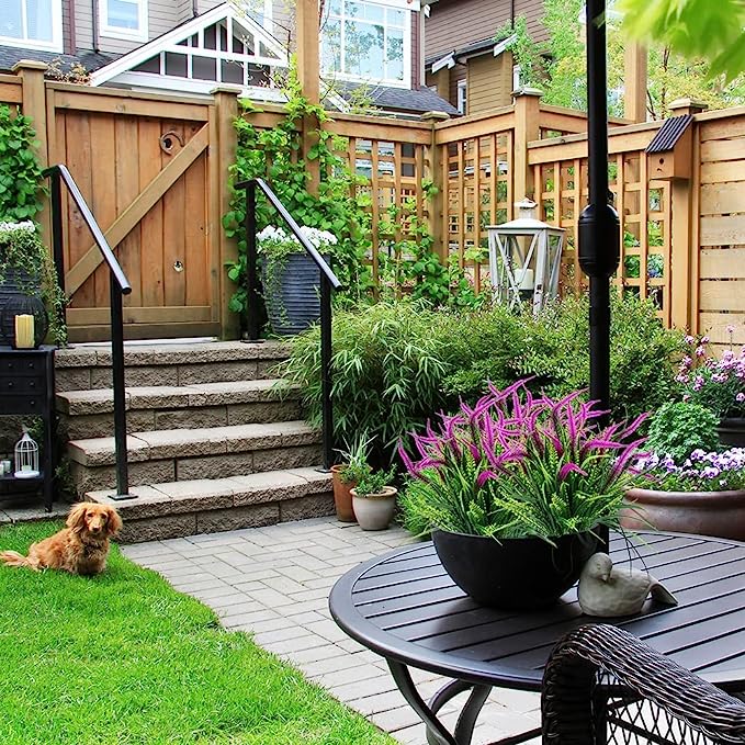 Bulk 8Pcs Setaria Bush Arbustos Plantas artificiales al aire libre Plantas resistentes a los rayos UV al por mayor