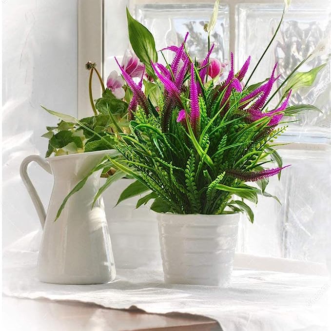 Bulk 8Pcs Setaria Bush Shrubs Artificial Plants Outdoors UV Resistant Plants Wholesale