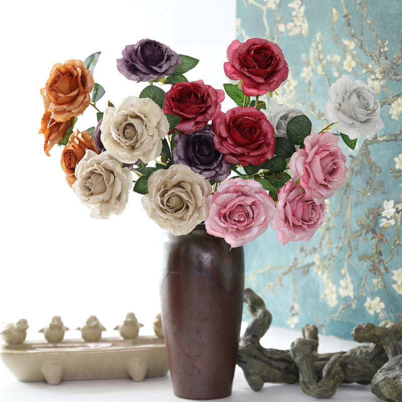 Bulk 2025 Modern Romance Wedding Shiny Rose Stems for Wedding & Home Decorations