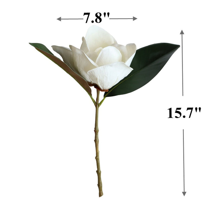 Bulk 15" White Magnolia Stem Real Touch Flowers Artificial Wholesale