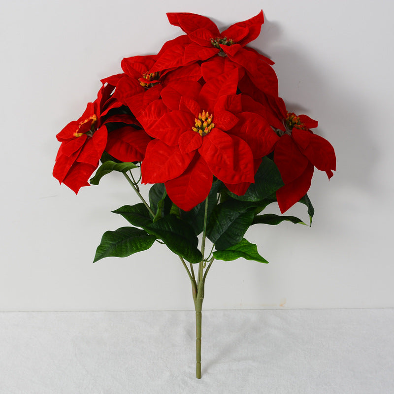 Bouquet de poinsettia artificiel en soie de 20 pouces de haut en gros