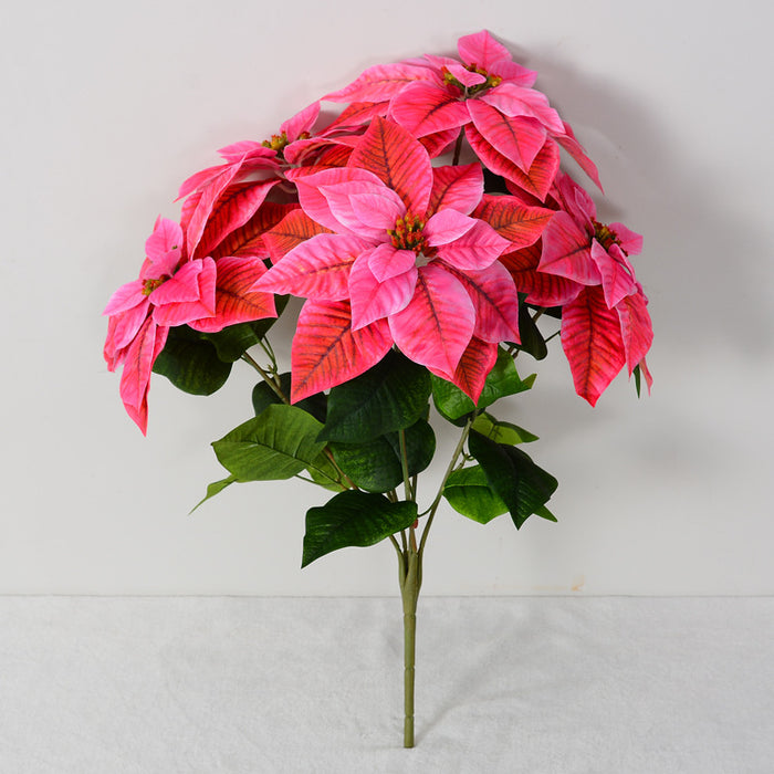 Bulk 20 inches Tall Artificial Silk Poinsettia Bush Bouquet Wholesale