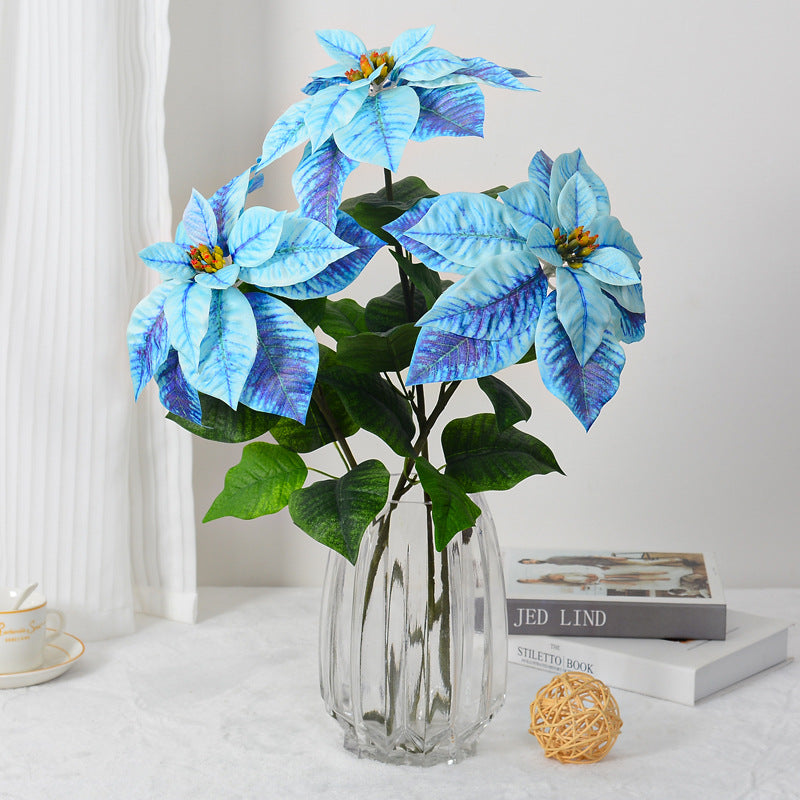 Bulk 26 Inch Tall Artificial Silk Poinsettia Stems - Christmas Silk Flowers for Holiday Decor Wholesale