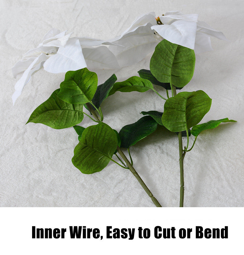 Bulk 26 Inch Tall Artificial Silk Poinsettia Stems - Christmas Silk Flowers for Holiday Decor Wholesale